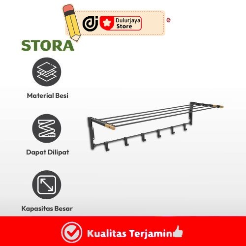 Ace Stora Jemuran Baju Dinding Tempat Jemur Baju Drying Rack Gantungan Laundry Perlengkapan Rumah Ta