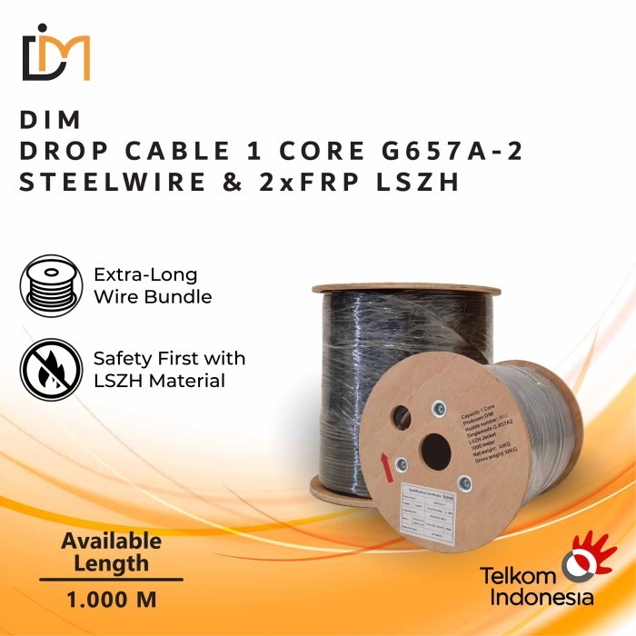Kabel Dropcore 1 core Dropwire 1ROLL Kabel FO 3 sling Drop Core - DIM