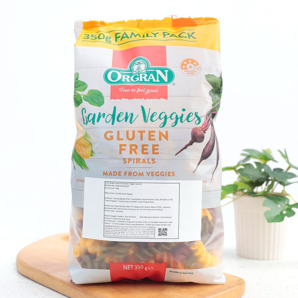 

350g Garden Veggies Pasta Spirals Gluten Free - Orgran