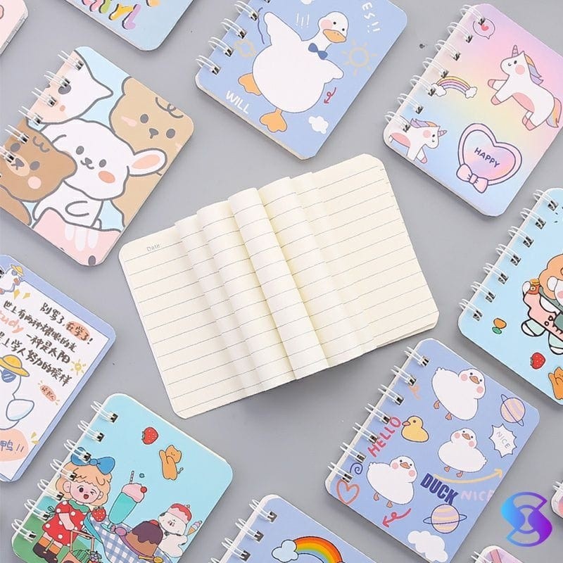 

Notebook Mini A7 Karakter Lucu Ring Spiral isi 80 Lembar Note Book Ring Motif (Harga 1 Notebook)