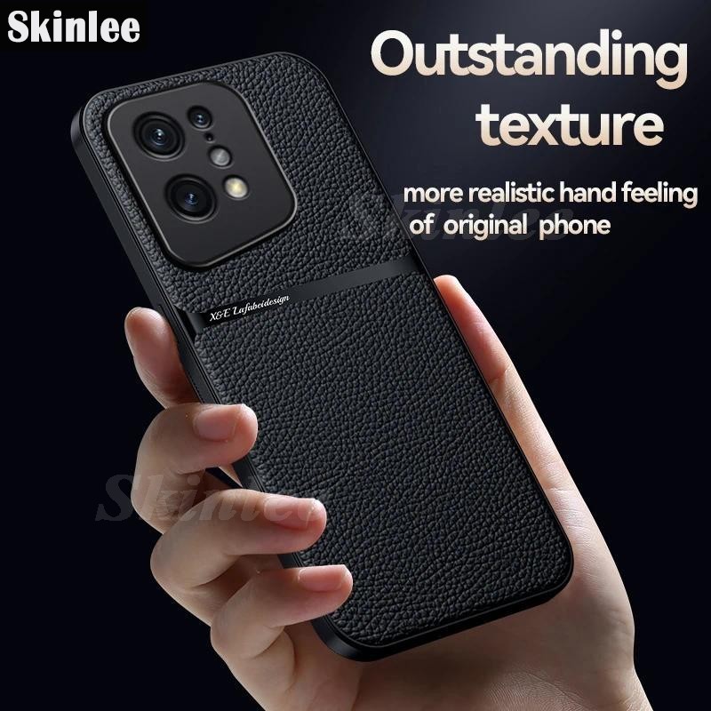 Casing OPPO Find X5 Pro Case Kulit PU Mewah Dengan Pelat Logam Casing Ponsel Magnetik Untuk Oppo Fin
