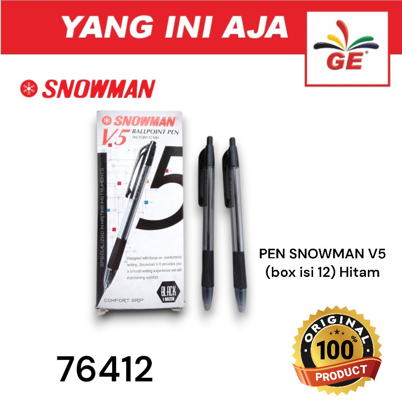 

PEN SNOWMAN V5 (box isi 12) – Hitam - 76412