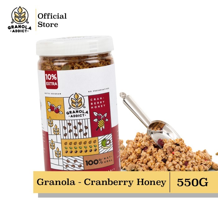 

Granola Addict - Cranberry Honey 500G (BONUS + 50G)