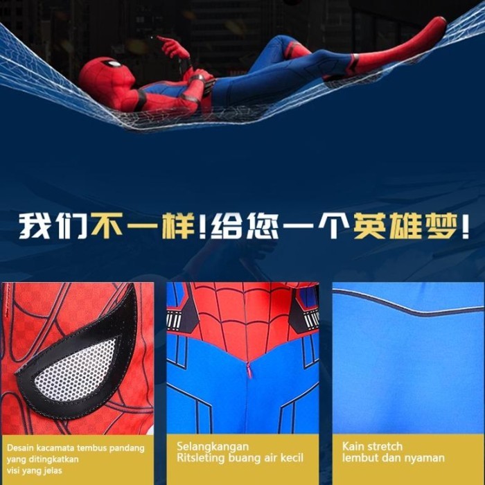 ✨READY✨ -TERLARIS Makeup party Spider Gwen Kostum Spiderman Anak-Anak Avenger - PS4 Spiderman, 100(3