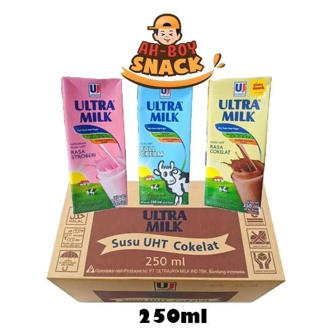 

SUSU ULTRA 250ML UHT COKELAT/STRAWBERRY/FULLCREAM/KARAMEL/TARO / ULTRA JAYA SUSU 1 DUS ISI 24