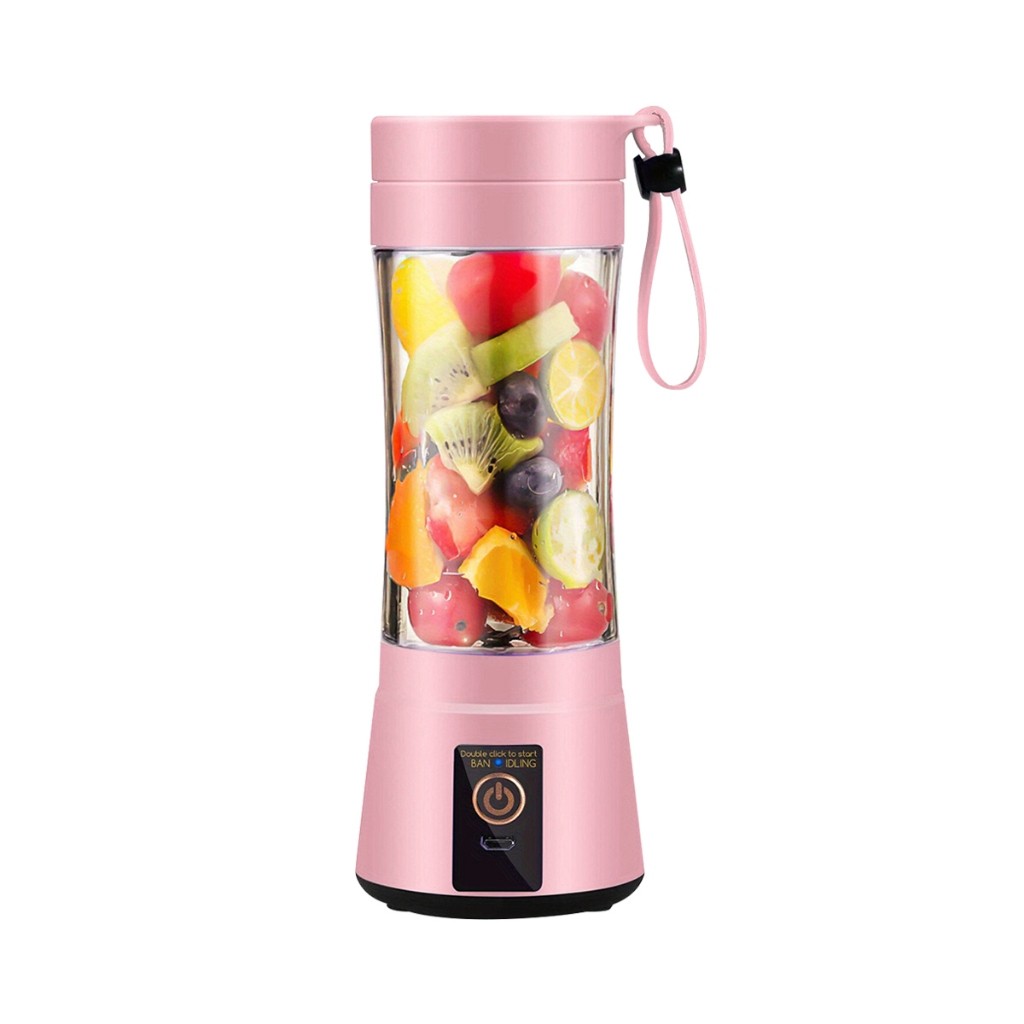 Blender Juicer Cup Portable Mini Juicer Cup 6 Mata Pisau USB Electric - HM-03  - PINK