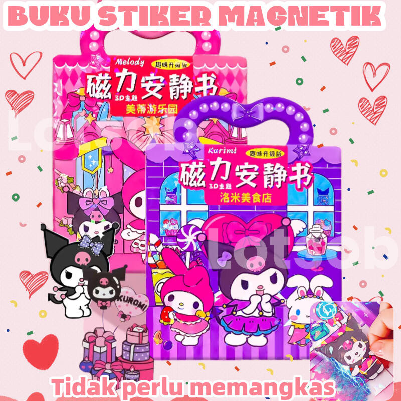 

Buku mainan magnetik/DIY Stiker Sanrio/Kuromi CinnamorollBuku Sticker DIY Ukuran super besar Tidak perlu memotong Quiet Book Aesthetic DIY Buku Edukasi Puzzle Premium Mainan