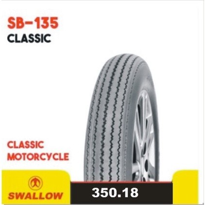 Ban Motor Merk Swallow Biasa Tipe SB-135 Classic Ukuran 350 Ring 18 Bukan Ban Tubeless