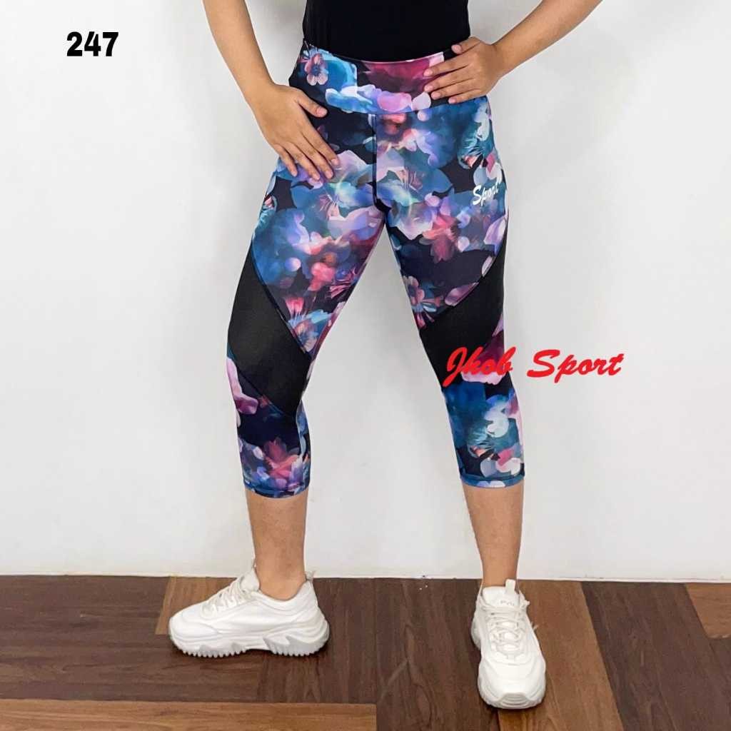 Legging Pendek Jaring/Celana Legging Sport Wanita/Legging Pendek 7/8 Sport/Celana Zumba/Legging Yoga