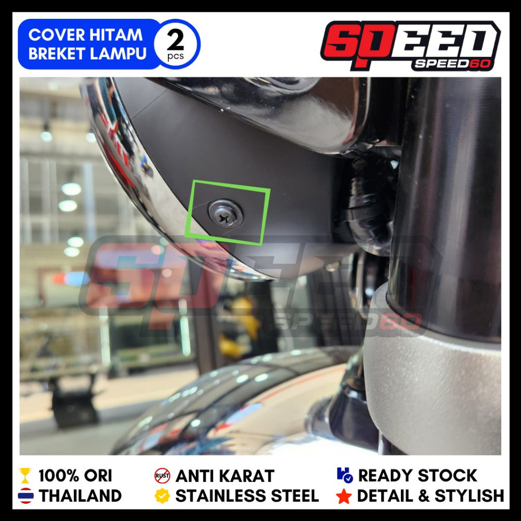 Baut Cover Hitam Lampu Honda Dax ST 125 Monkey 125 Baut Probolt Thailand Stainless King Nut