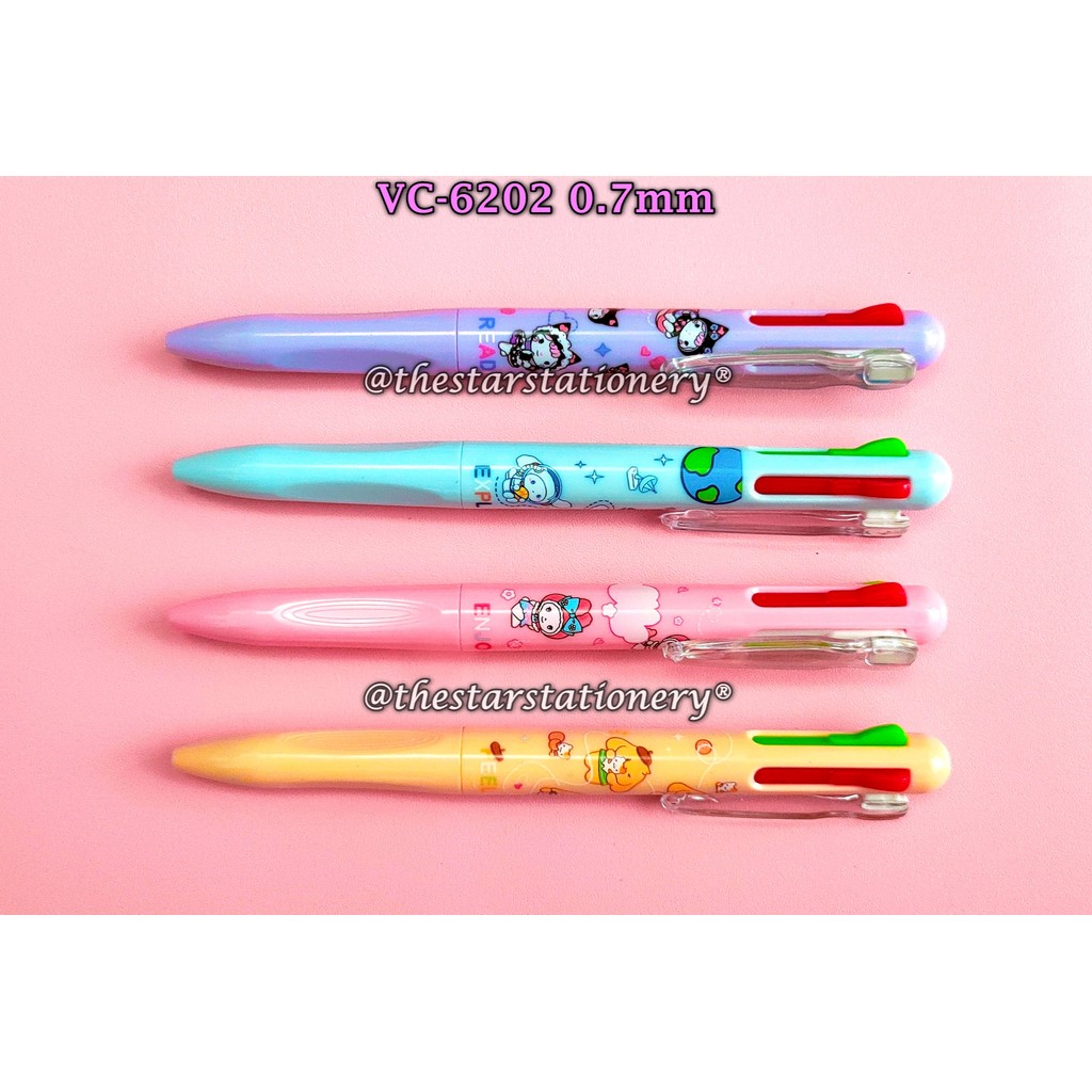 

(1 Biji) Bolpen Vanco VC-6202 4 Warna Sanrio 0.7mm Ball Pen / Pulpen Pena Vanco VC6202 (1 Biji)