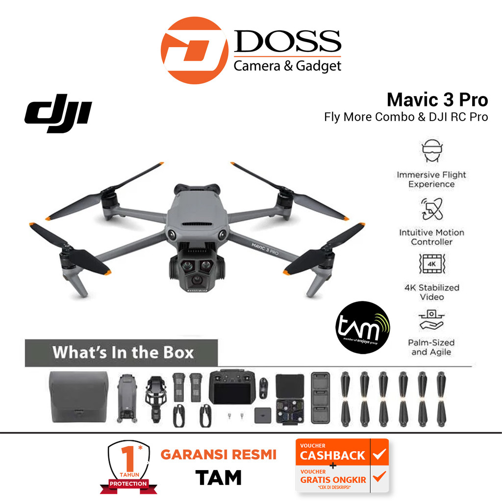 DJI Mavic 3 Pro Drone with Fly More Combo & DJI RC Pro Camera Drone