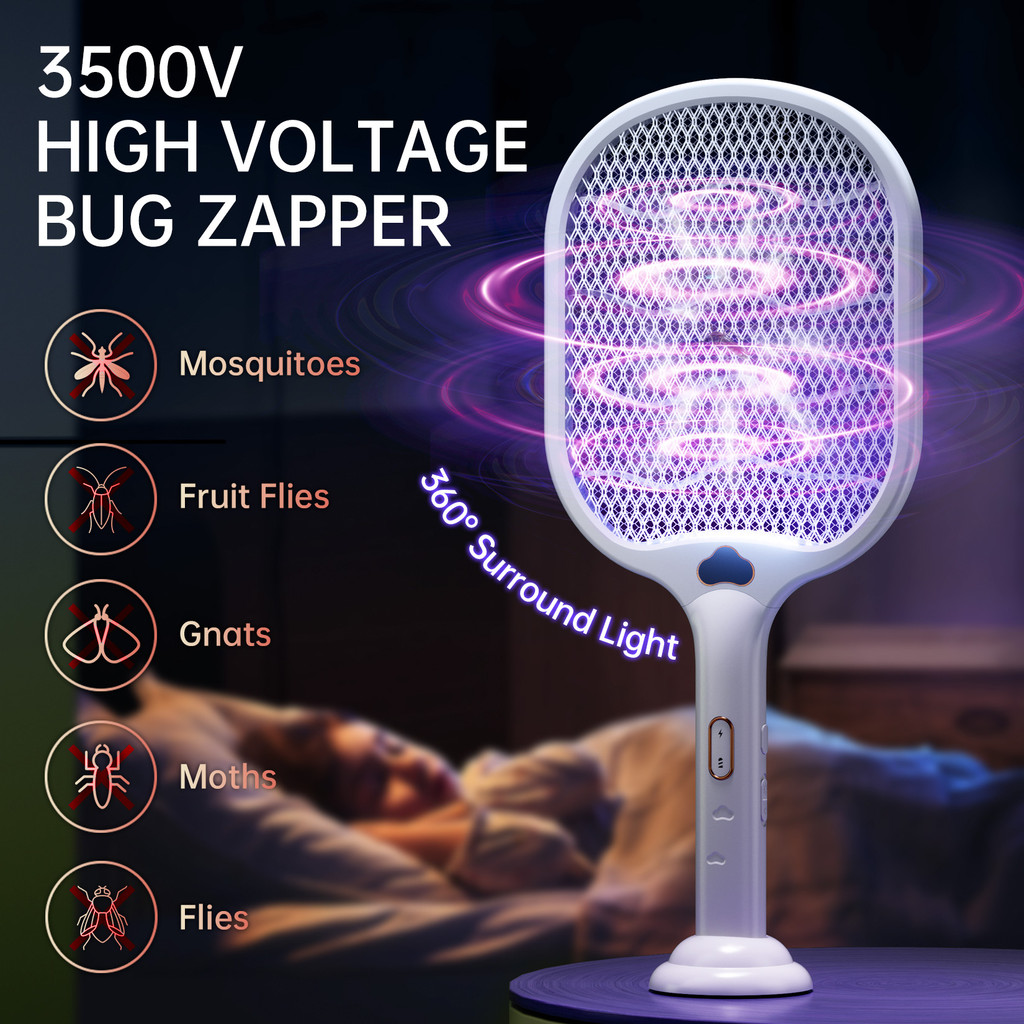 

Electric Fly Swatter Racket 2 in 1 Electric Bug Zapper USB Rechargeable 3500V Mosquitoes Swatter Insect Killer indoor & outdoor