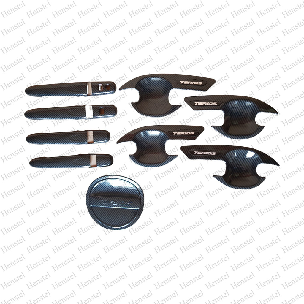 Paket Terios 2018 handle / outer / tank cover - Carbon - Henstel Variasi Mobil