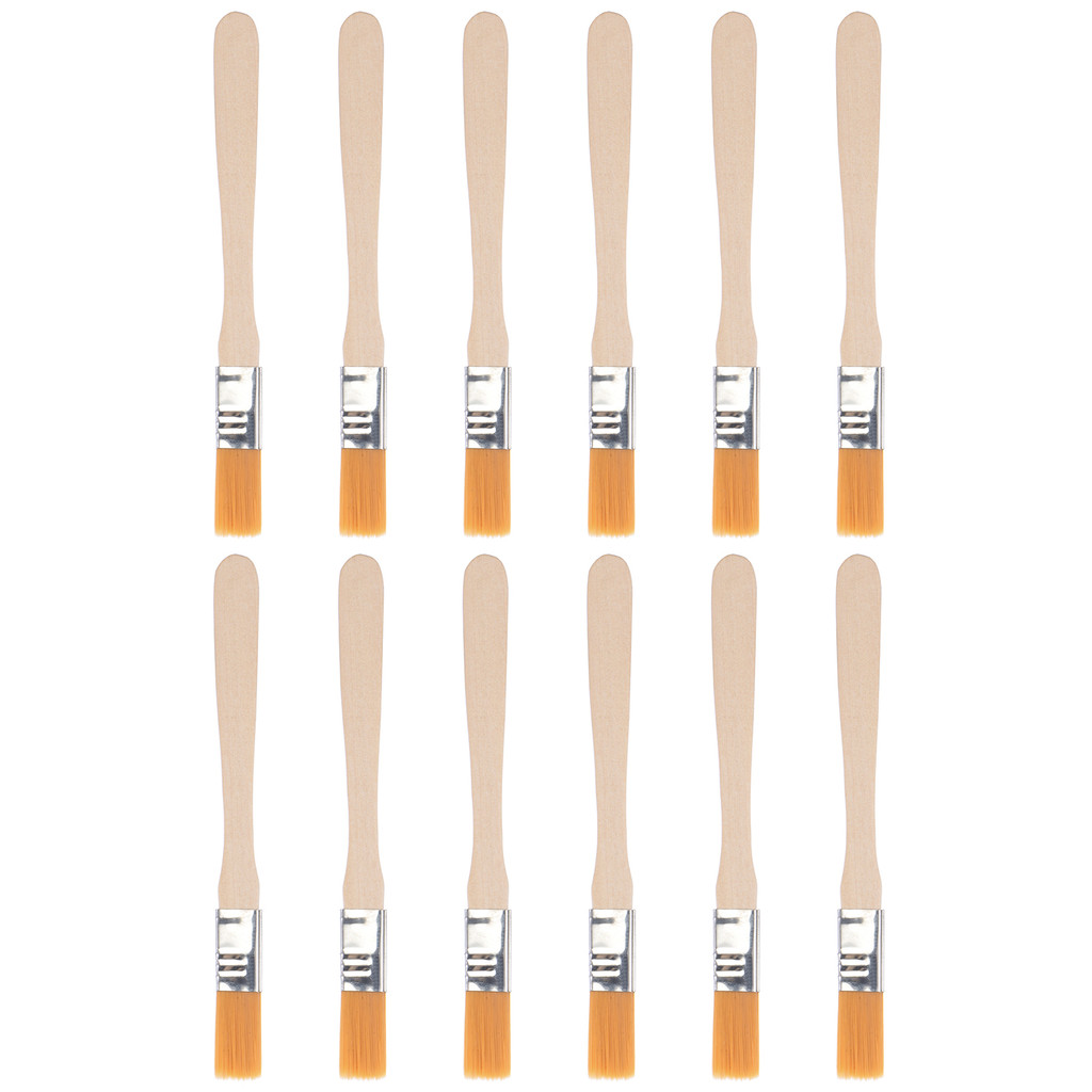 

Uxcell 5" Paint Brush 0.5" Width Soft Nylon Bristle with Wood Handle for Wall, Cabinets, Fences Yellow 12 Pcs