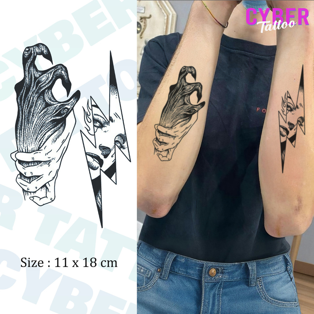 Cyber Tato Stiker Tahan Air Tato Temporary Tahan lama 15 hari tato palsu Tato Temporer Semi Permanen