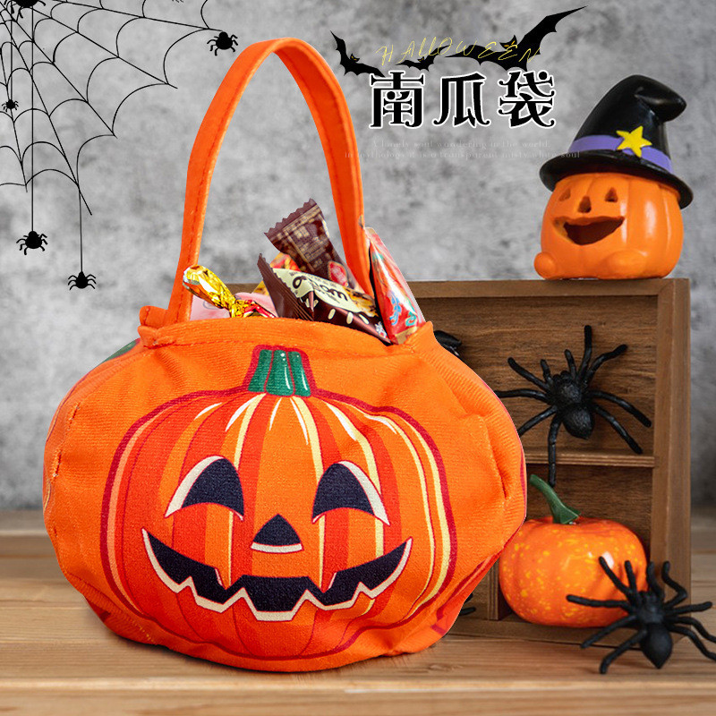 

(YUNITA) Tas Permen Labu Haloween Candy Bag Trick or Treat Pumpkin Orange Tas Labu Halloween Tas Cosplay Labu Halloween Terbaru