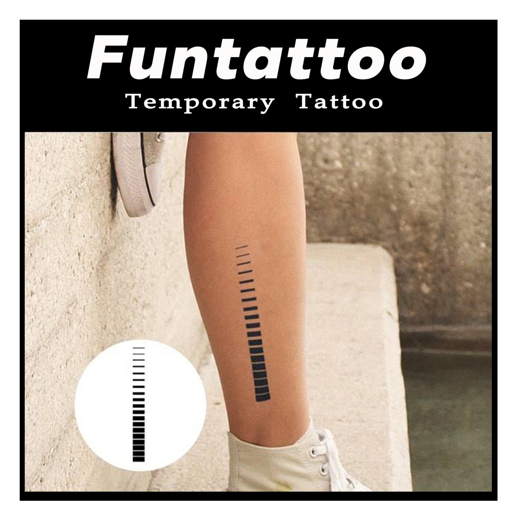 Funtattoo - Tato Fruit Ink Simple Garis tahan lama 15 hari anti air 11*18cm - Tato temporer semi per