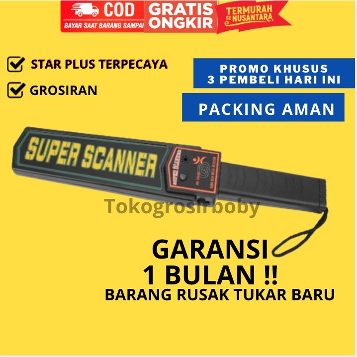 

SECURITY METAL DETECTOR ALAT METAL DETEKTOR LOGAM SUPER SCANNER {BISA COD}