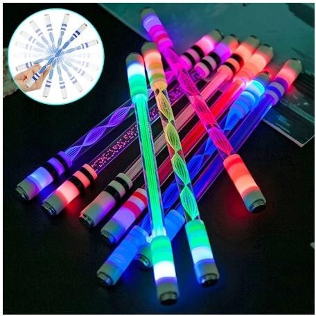 

UNIQQSO Spinning pen pulpen pena putar plastik balance anti stress bolpoin rotating Dengan lampu led bercahaya