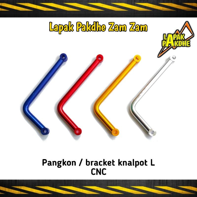 Pangkon bracket knalpot L alumunium CNC