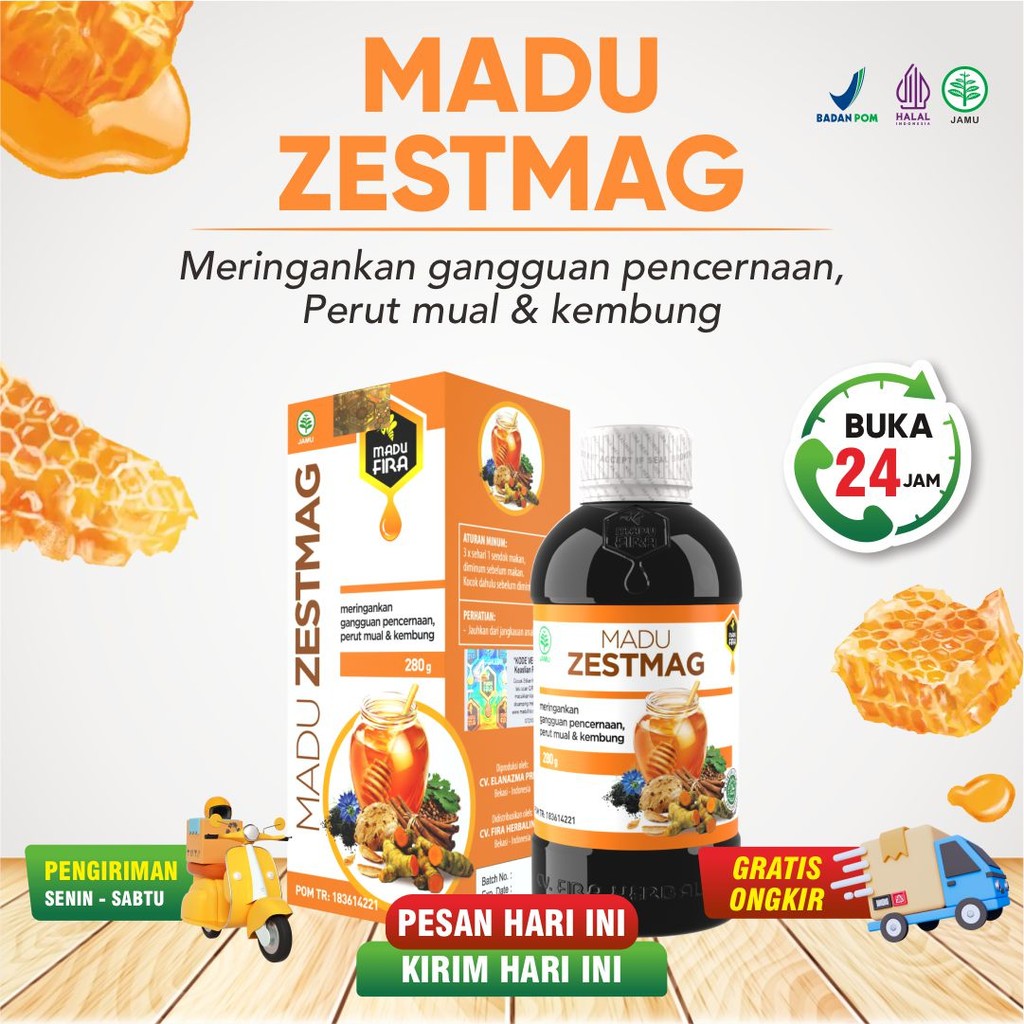 Madu Zestmag Original Obat Herbal Asam Lambung Maag Kronis Gerd Mual madu zestmag asli original 100%