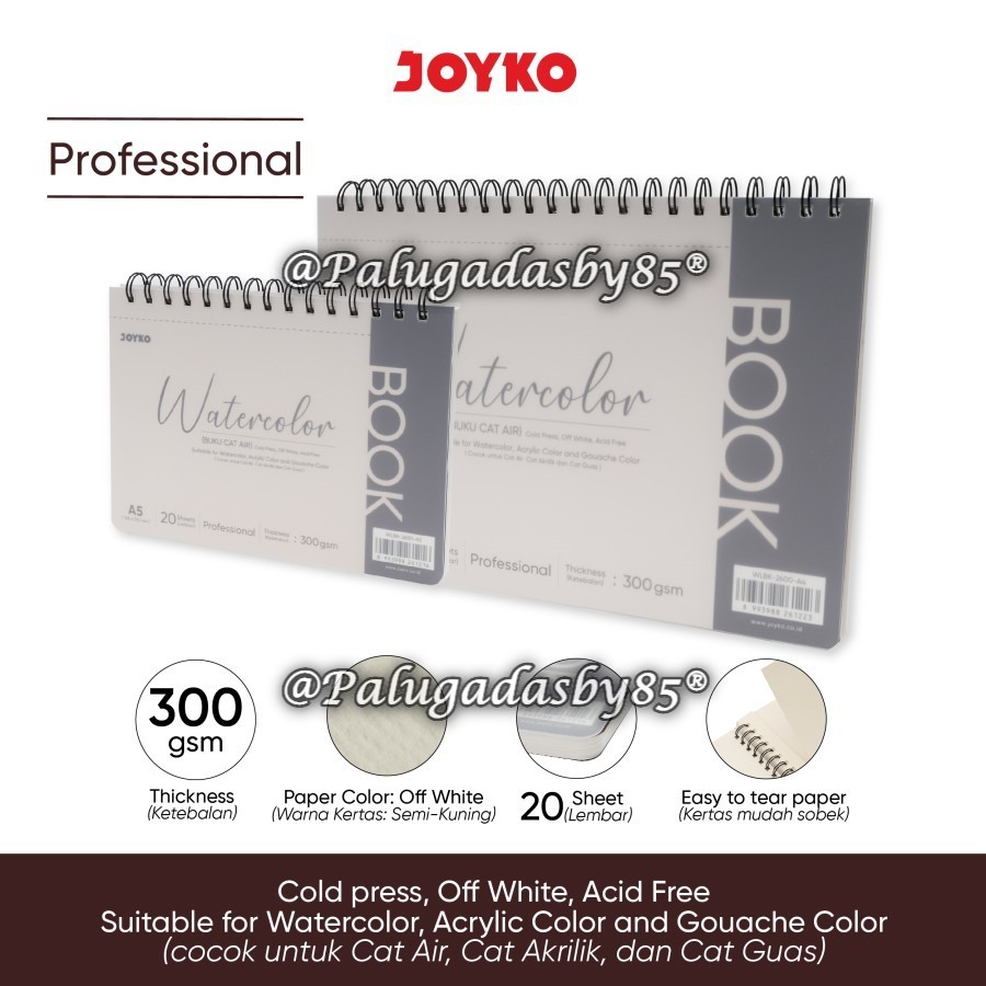 

(1 Biji) Sketch Book JOYKO WLBK-2600 300g 20 Lembar / Watercolor Book Buku Cat Air Joyko WLBK-2600