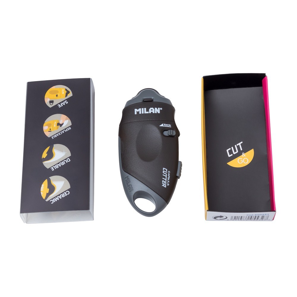 

[BMS Tangerang] Milan Mini Cutter / Pemotong Cutter Pisau Keramik Warna Hitam Edisi Capsule 60051 Black