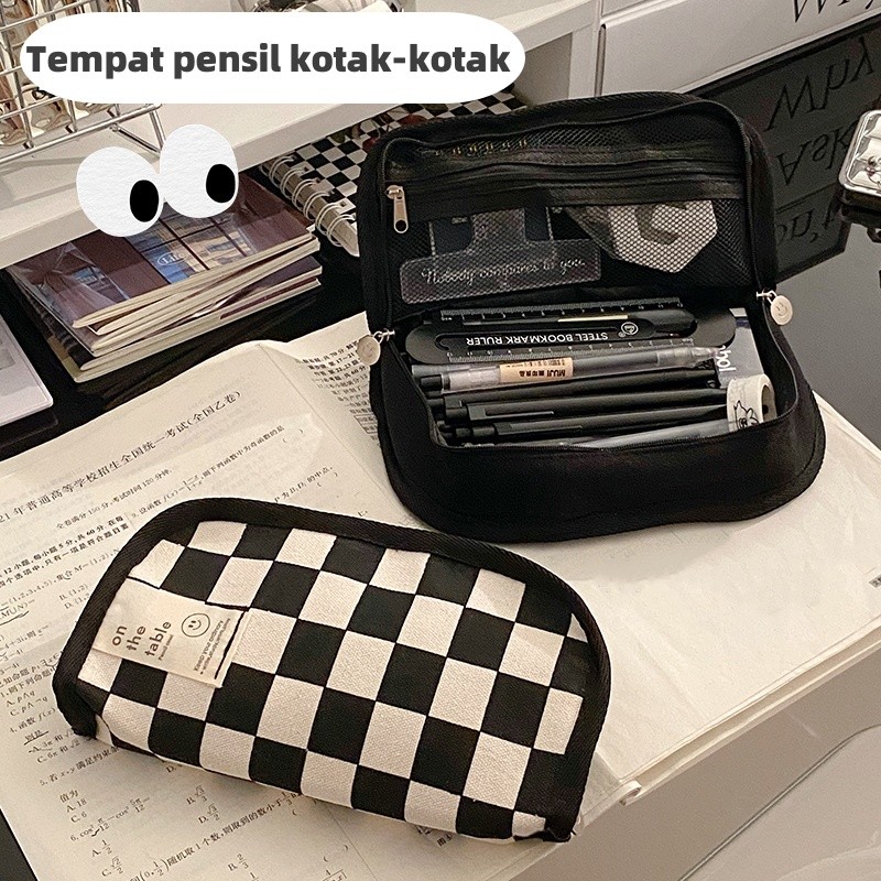 

Tempat Pensil Kapasitas Besar Kanvas Kotak Pensil Sederhana untuk Tas Penyimpanan Alat Tulis Siswa