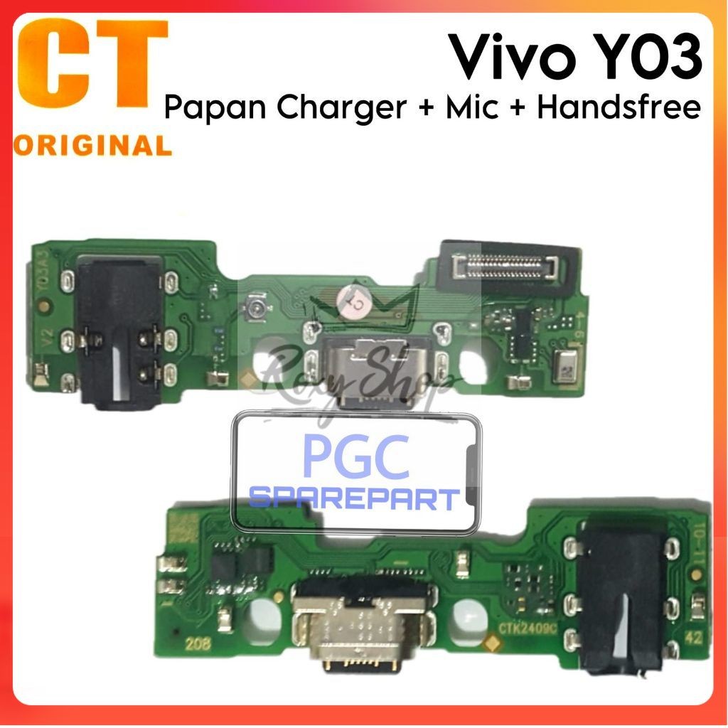 Papan Konektor PCB Charger Mic + Handsfree Vivo Y03 / V2332 - Flexible Flexibel Fleksibel Fleksible 