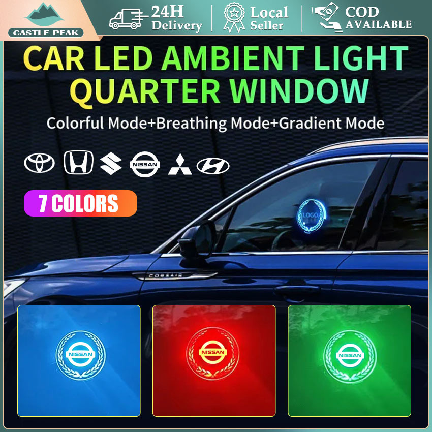 lampu mobil pintu kaca Emblem LED Logo mobil LED
