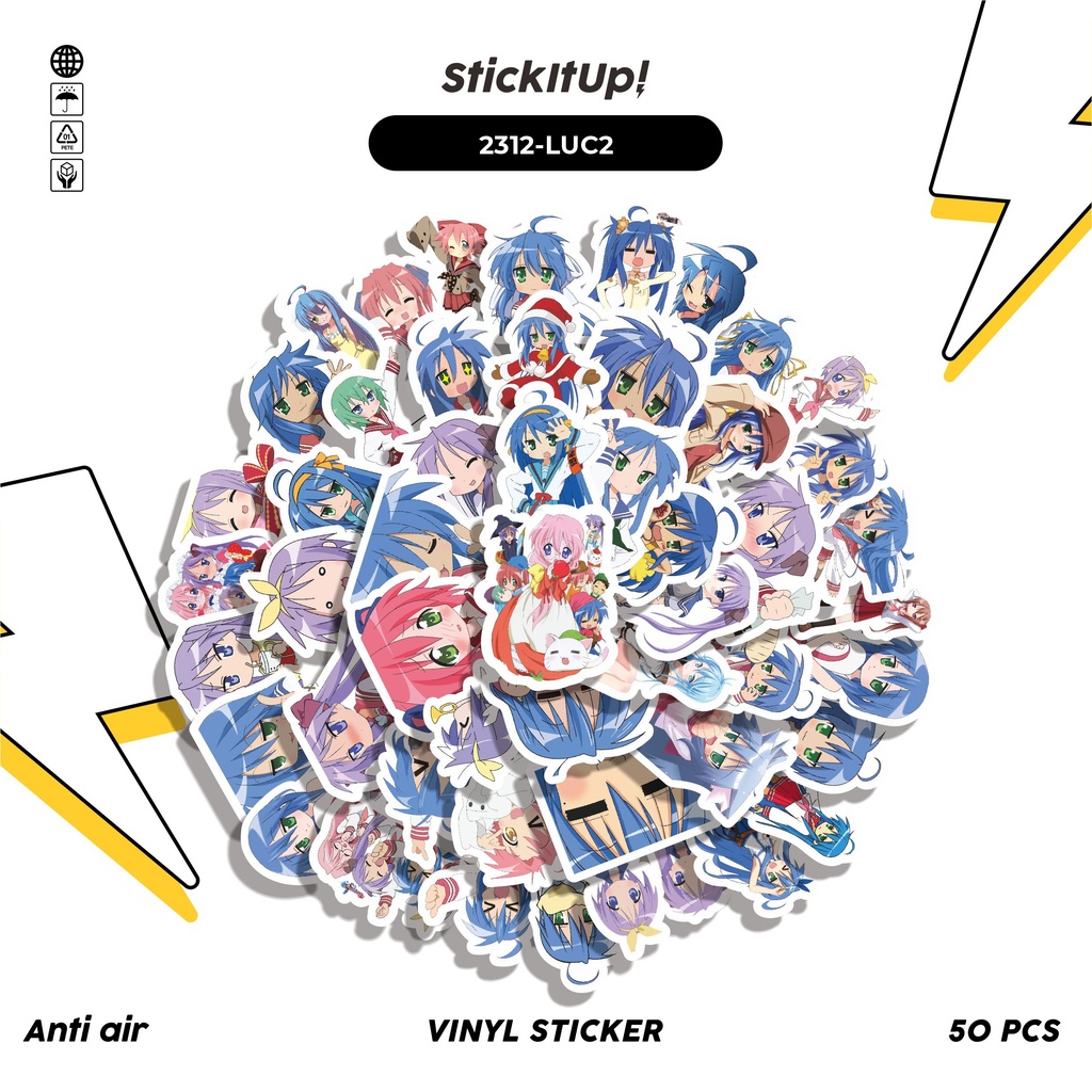 

COD✨ 50 Pcs Sticker Pack ANIME SERIES LUCKY STAR CHARACTER MIX 02 Lucu Aesthetic Vynil Waterproof untuk Freebies Sticker Buku Journal Casing HP Laptop