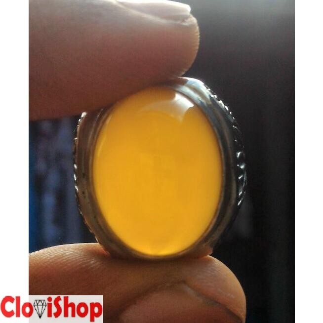 Cincin Titanium Tanam Batu Akik Solar Aceh HQ