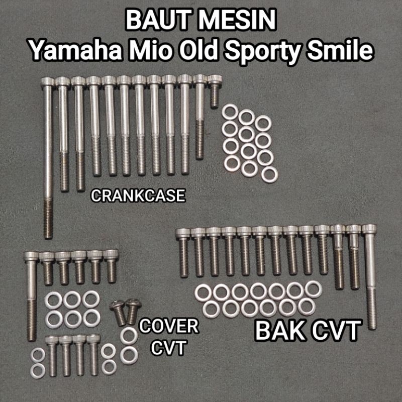 Baut Crankcase CVT Mio Sporty Smile Soul Karbu Kunci L Stainless 304