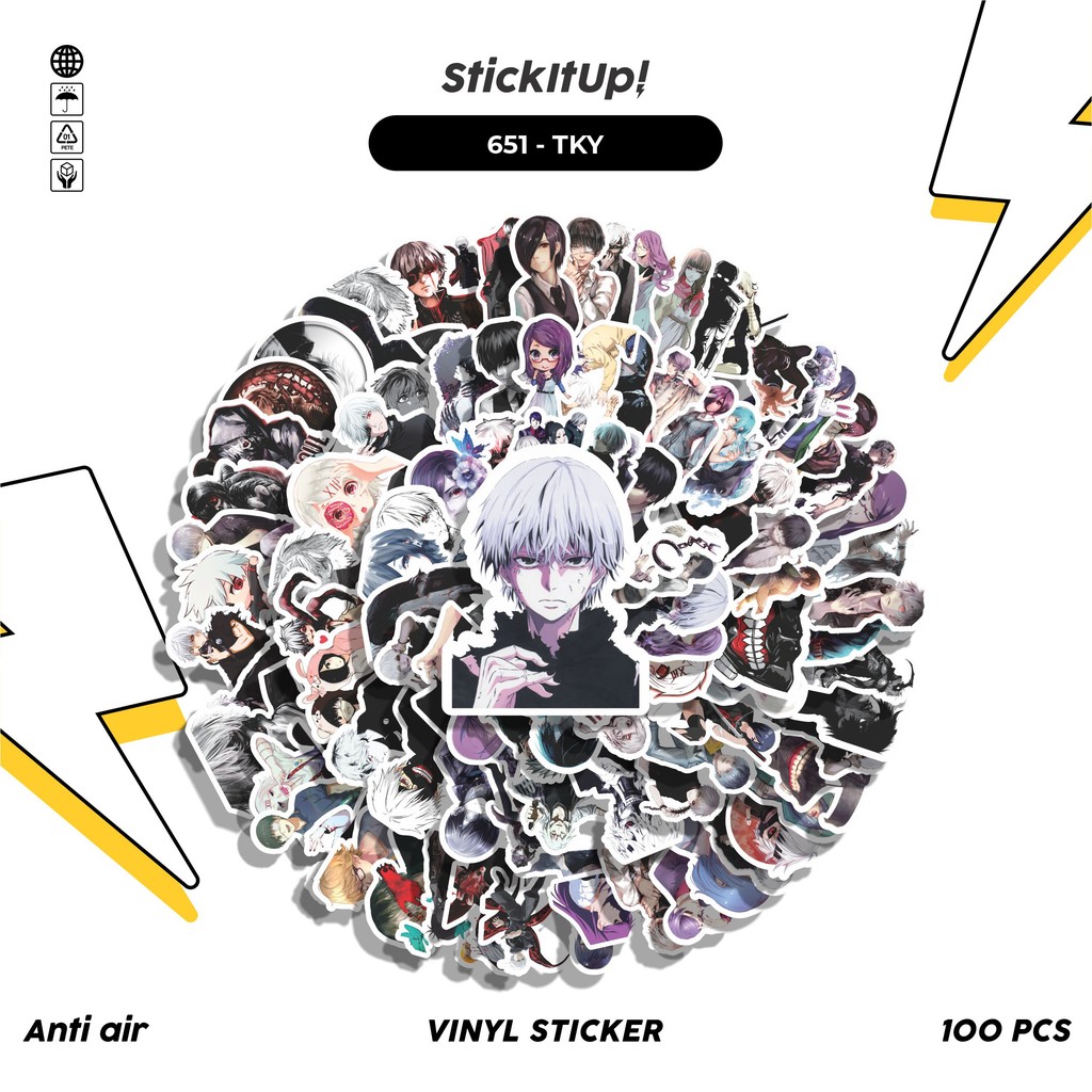 

COD 100 Pcs Stiker Tokyo Ghoul Lucu Anti Air Untuk Dekorasi Notebook Sepeda Skateboard Handphone DIY