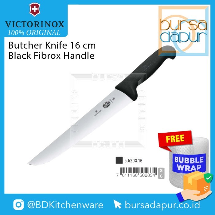 Victorinox Butcher's Knife 16 cm Black Fibrox Handle (5.5203.16)