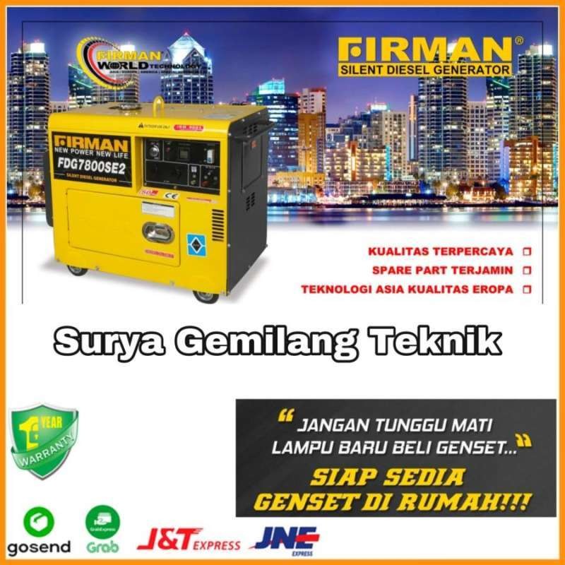 Genset Silent 5000Watt FIRMAN FDG7800SE2 Generator Diesel Mesin Genset