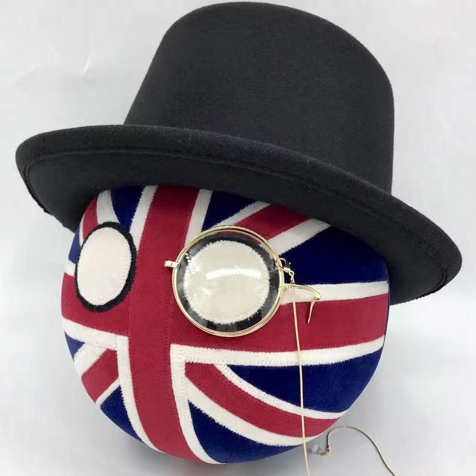20cm Polandball U.K. Britain ball with gentleman hat Cosplay Customized Handmade Products Toy for Gi
