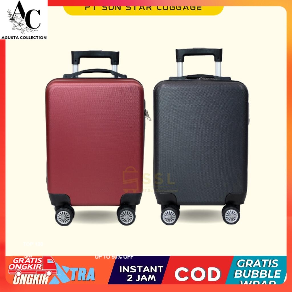 Koper Terkini / Koper Polos Polo Geneva 001 Fiber ABS Ukuran 16 inch / Koper Haji Anti Banting / Kop