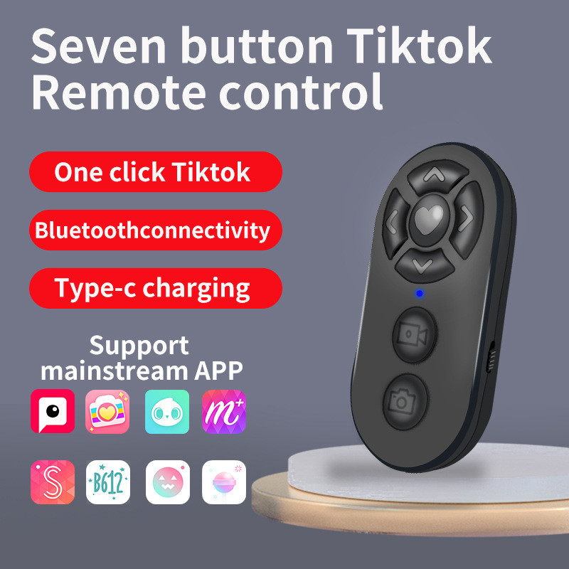 7 Tombol Nirkabel Telepon Selfie Foto Shutter Untuk Tiktok Video Page Turner Kontroler Jarak Jauh Ya