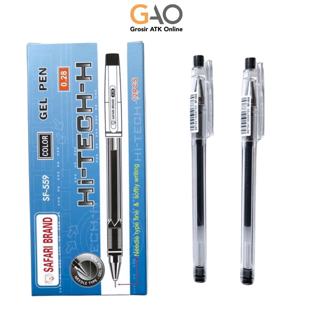 

( GROSIR ) SAFARI BRAND Pulpen Gel Hi Tech 0.28 / Bolpen Gel Pen Hi-Tech-H Safari SF-559