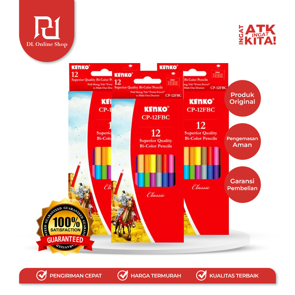 

KENKO 12 BI-PENSIL WARNA/ COLOR PENCIL CP-12FBC (1SET)