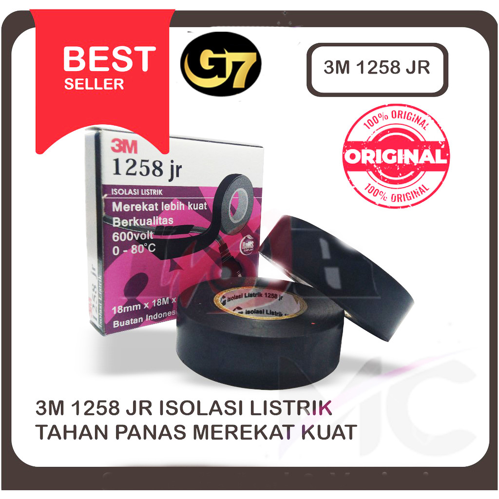 

Lakban Listrik 3m Hitam Isolasi Listrik 3m Solasi Listrik Tahan Panas Asli Original Lakban Hitam Murah 1258JR Anti Panas Perekat Sambungan Kabel Solatip Lakban