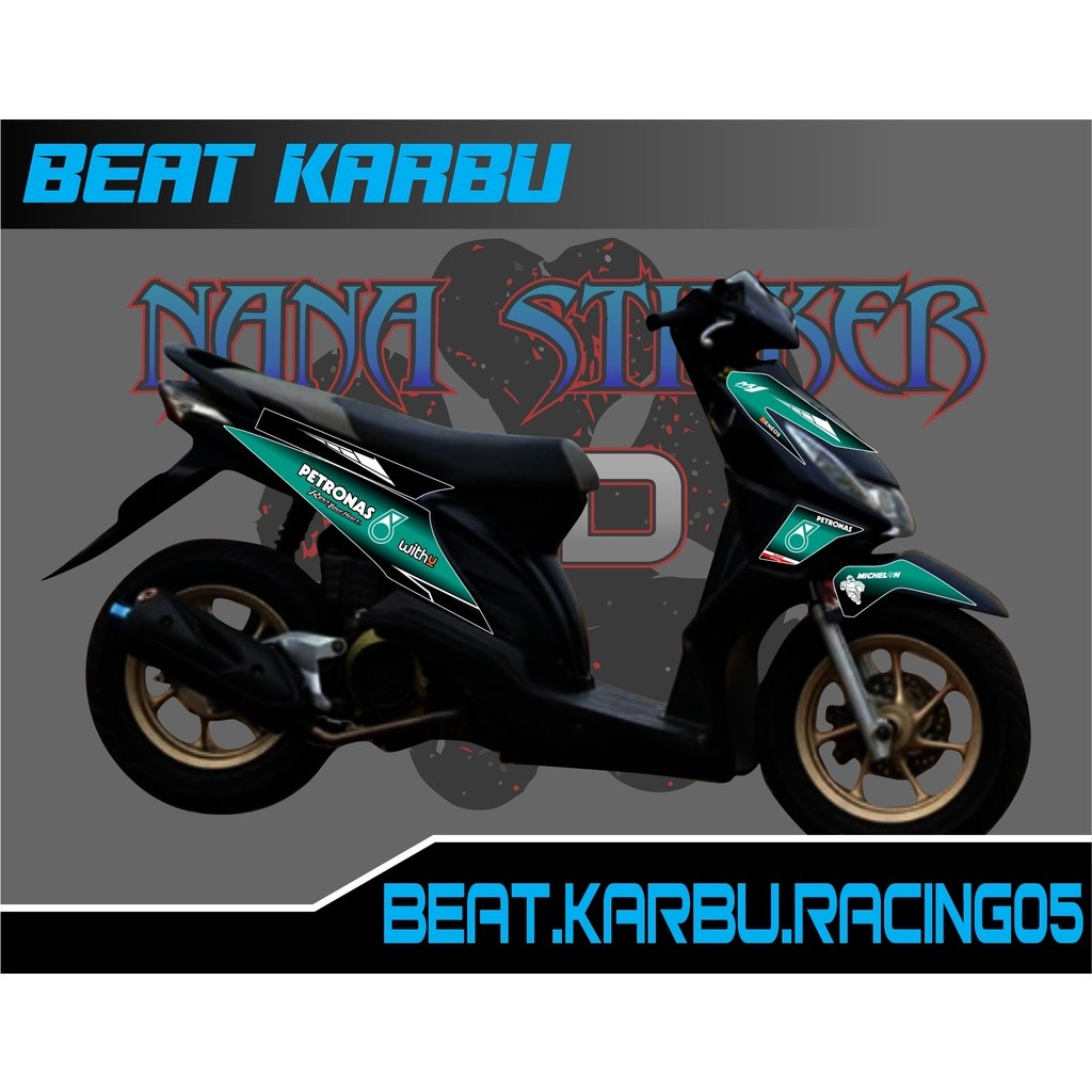 Striping Beat Karbu 2008-2012 PETRONAS Variasi Sticker Stiker Skotlet Motor Scotlite BEAT CODE 05