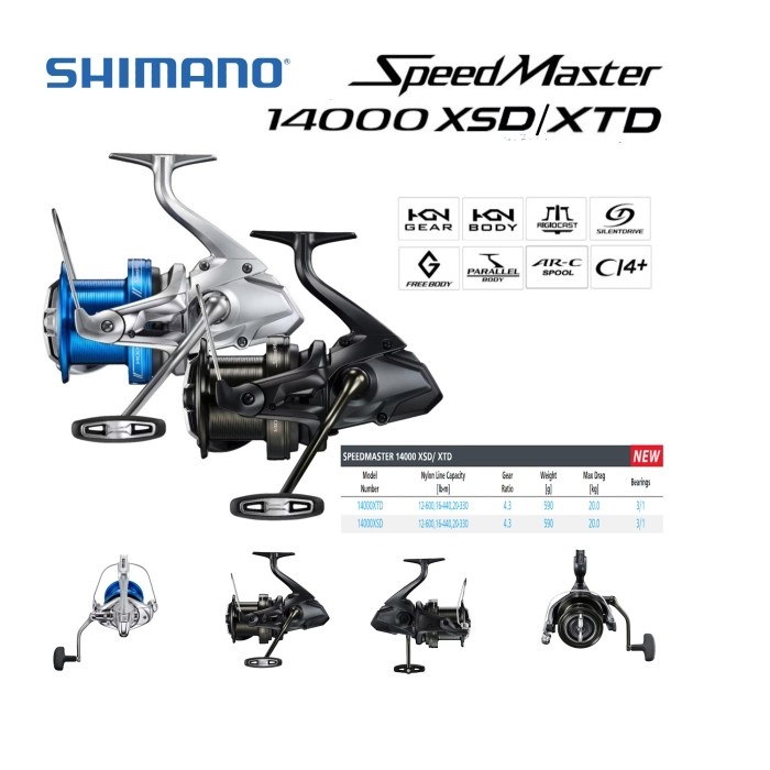 Shimano 2023 Speed Master Surf 14000XSD 14000XTD Reel Pancing Pasiran - 14000XSD-SILVER