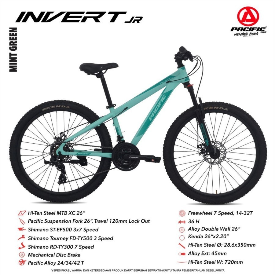 SEPEDA GUNUNG MTB 26 PACIFIC INVERT JR (3X7 MD)