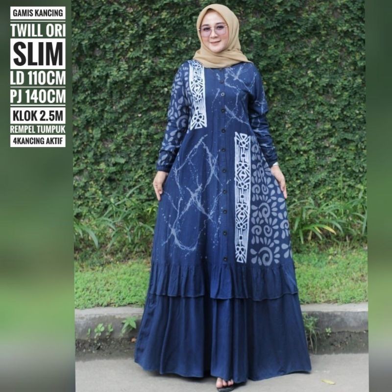 spesial ramadhan gamis twill susun rempel bawah gamis twill rempel bawah terbaru best seller gamis t
