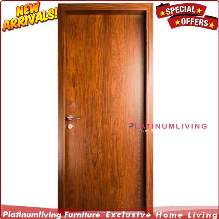 Daun pintu rumah motif polos jati minimalis modern
