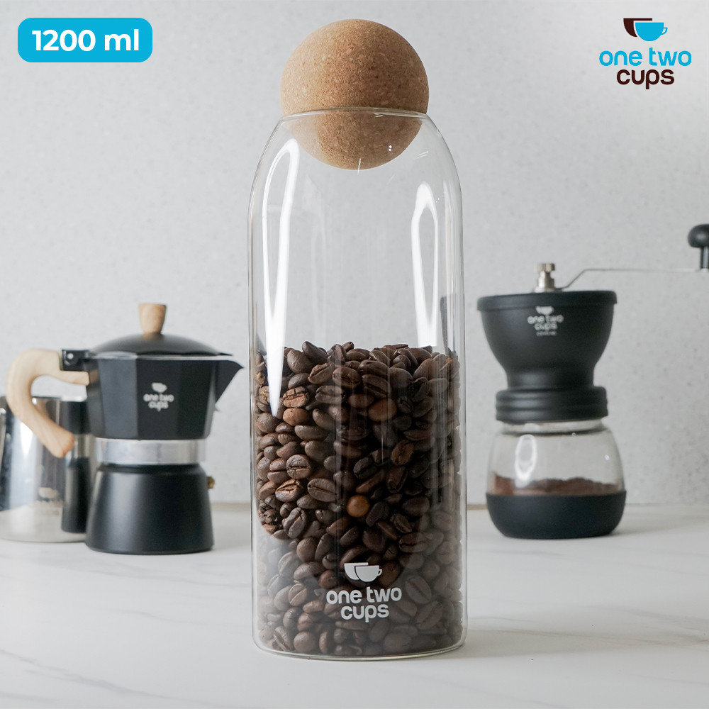 Toples Kaca Unik Tutup Kayu Wadah Susun / Tempat Penyimpanan Gula Teh Kopi Tepung Bumbu Dapur Dengan