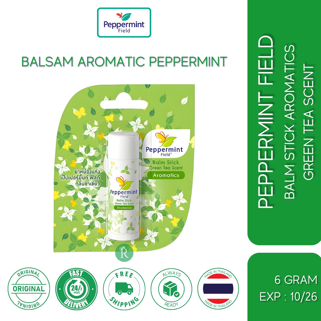 Peppermint Field Balm Stick Aromatics 6gr Menthol Camphor Eucalyptus Oil Redakan Pusing Gatal Segar